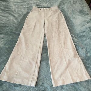 NWOT LOFT Cream Wide-Leg Women's Pants 2 WOOL LIKE FEEL
